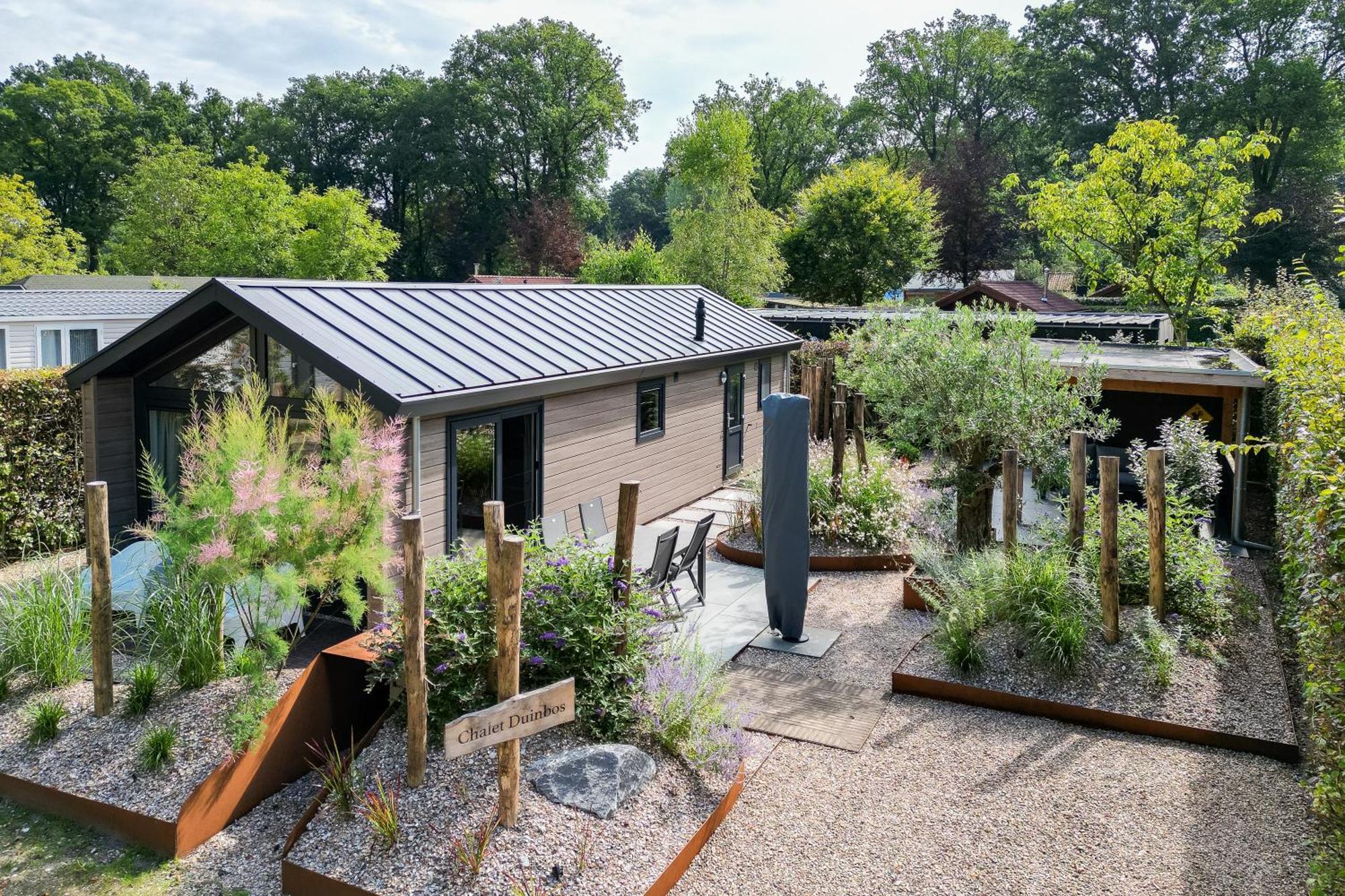 Modern Ingericht Chalet Op Groen Park Op De Veluwe Epe Exteriér fotografie