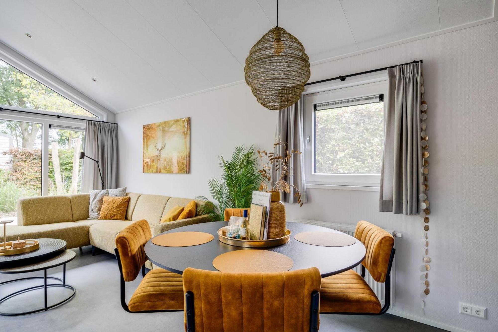 Modern Ingericht Chalet Op Groen Park Op De Veluwe Epe Exteriér fotografie