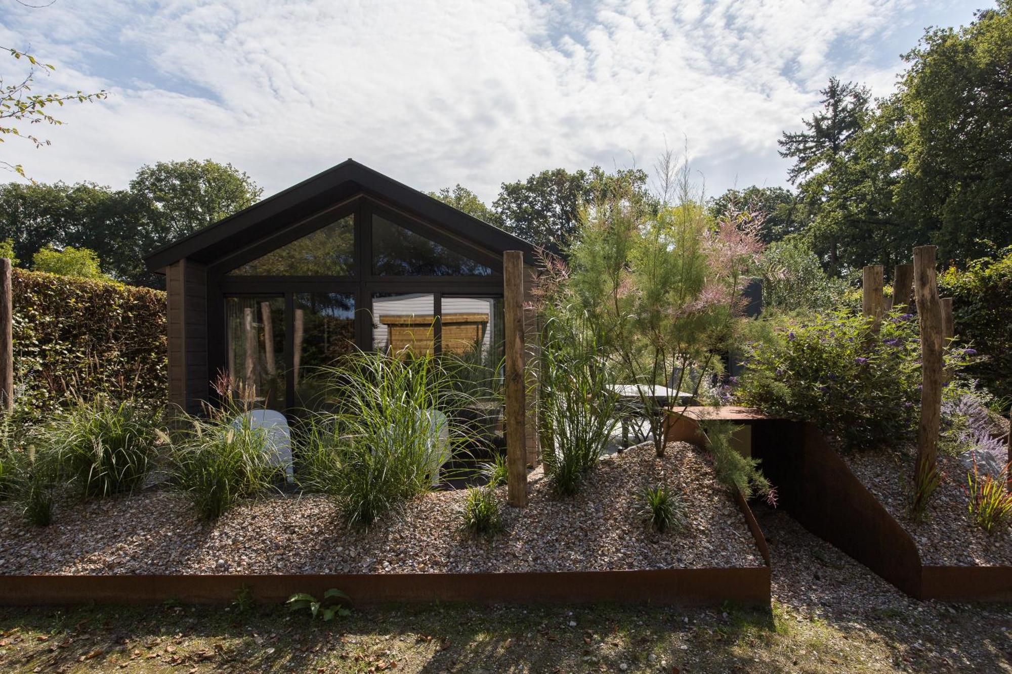 Modern Ingericht Chalet Op Groen Park Op De Veluwe Epe Exteriér fotografie