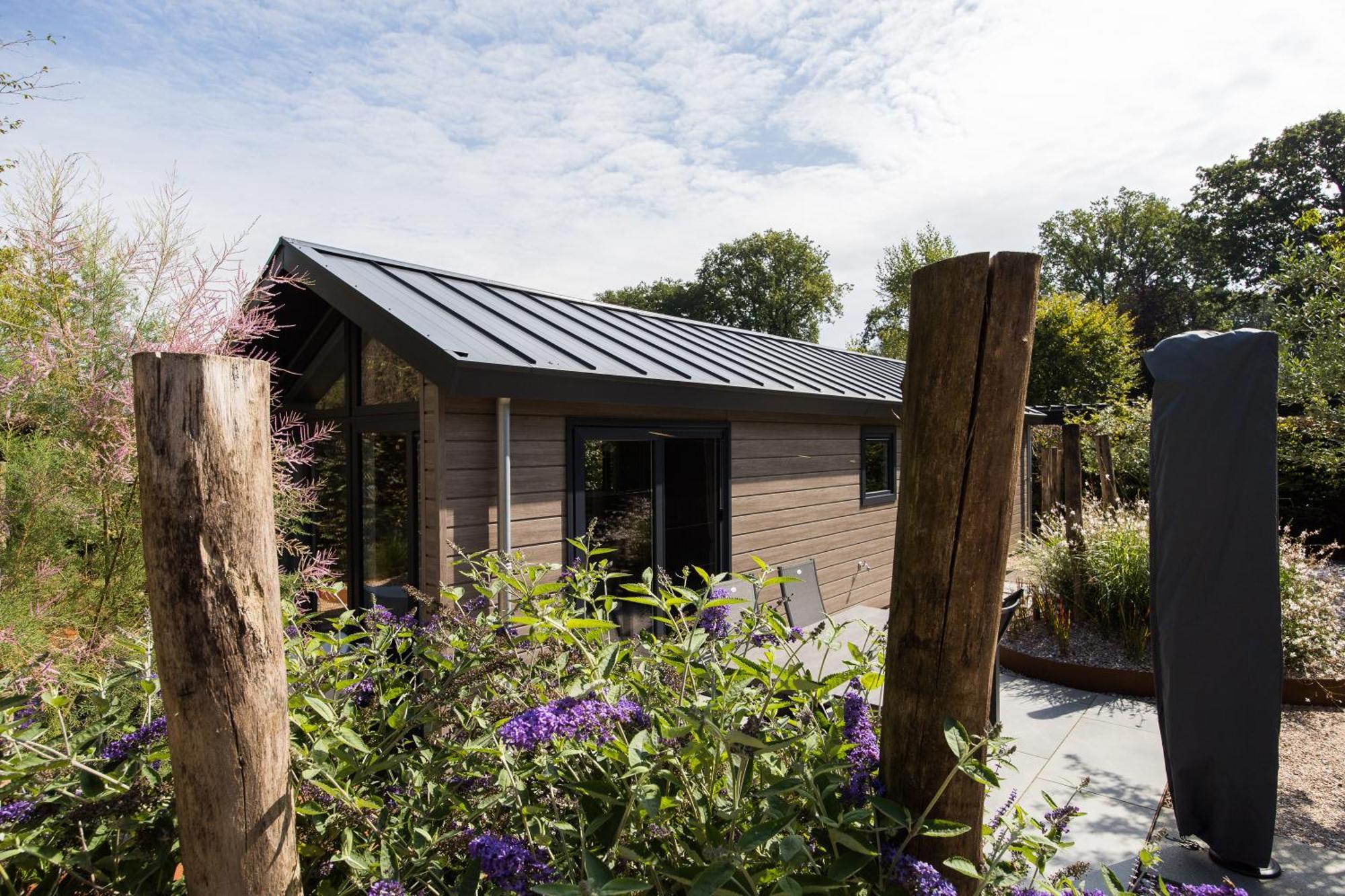 Modern Ingericht Chalet Op Groen Park Op De Veluwe Epe Exteriér fotografie