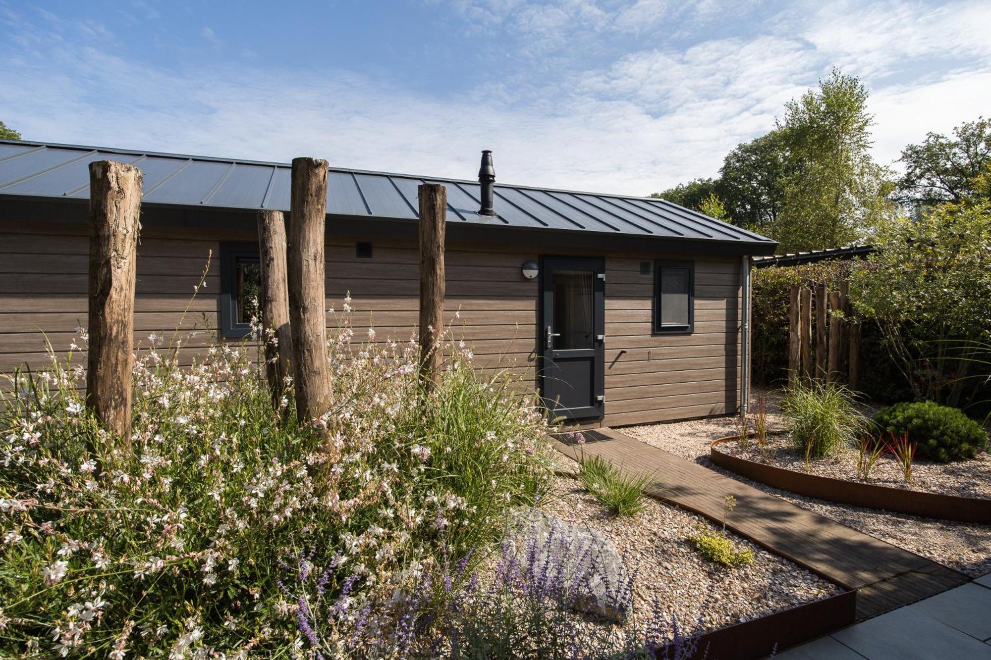 Modern Ingericht Chalet Op Groen Park Op De Veluwe Epe Exteriér fotografie
