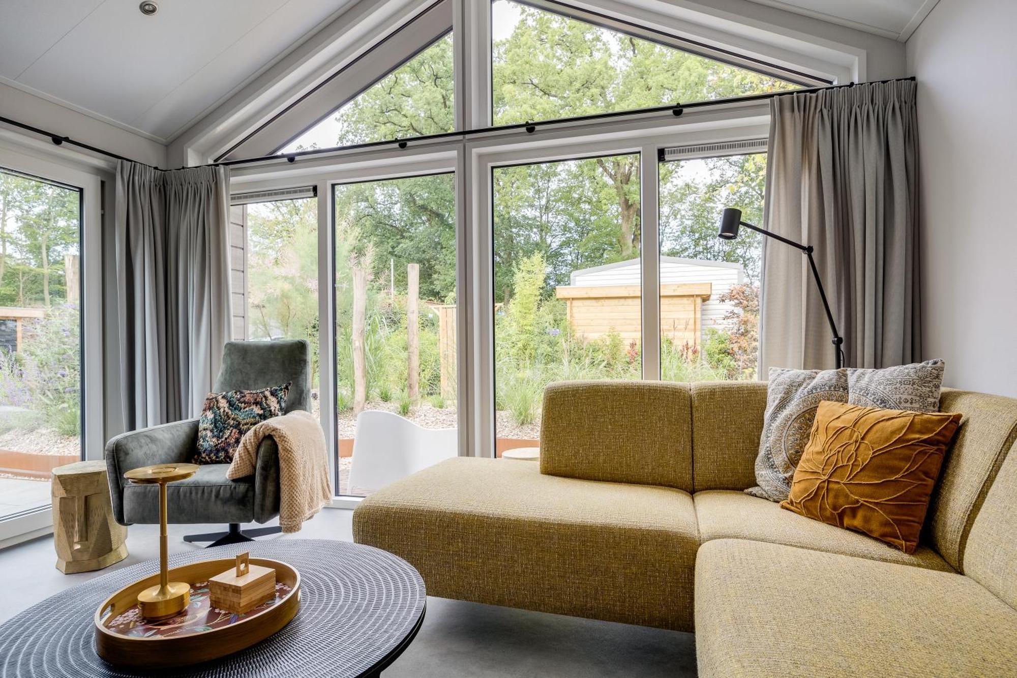 Modern Ingericht Chalet Op Groen Park Op De Veluwe Epe Exteriér fotografie
