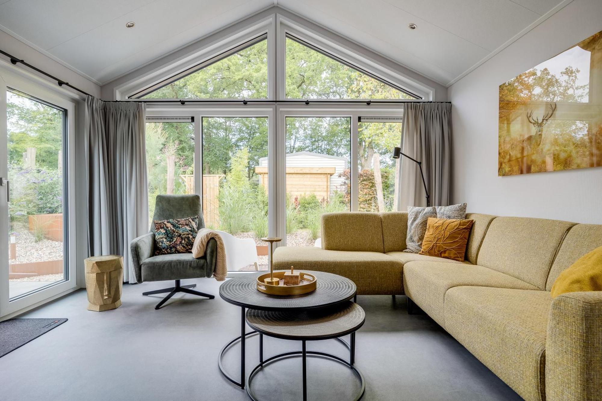 Modern Ingericht Chalet Op Groen Park Op De Veluwe Epe Exteriér fotografie